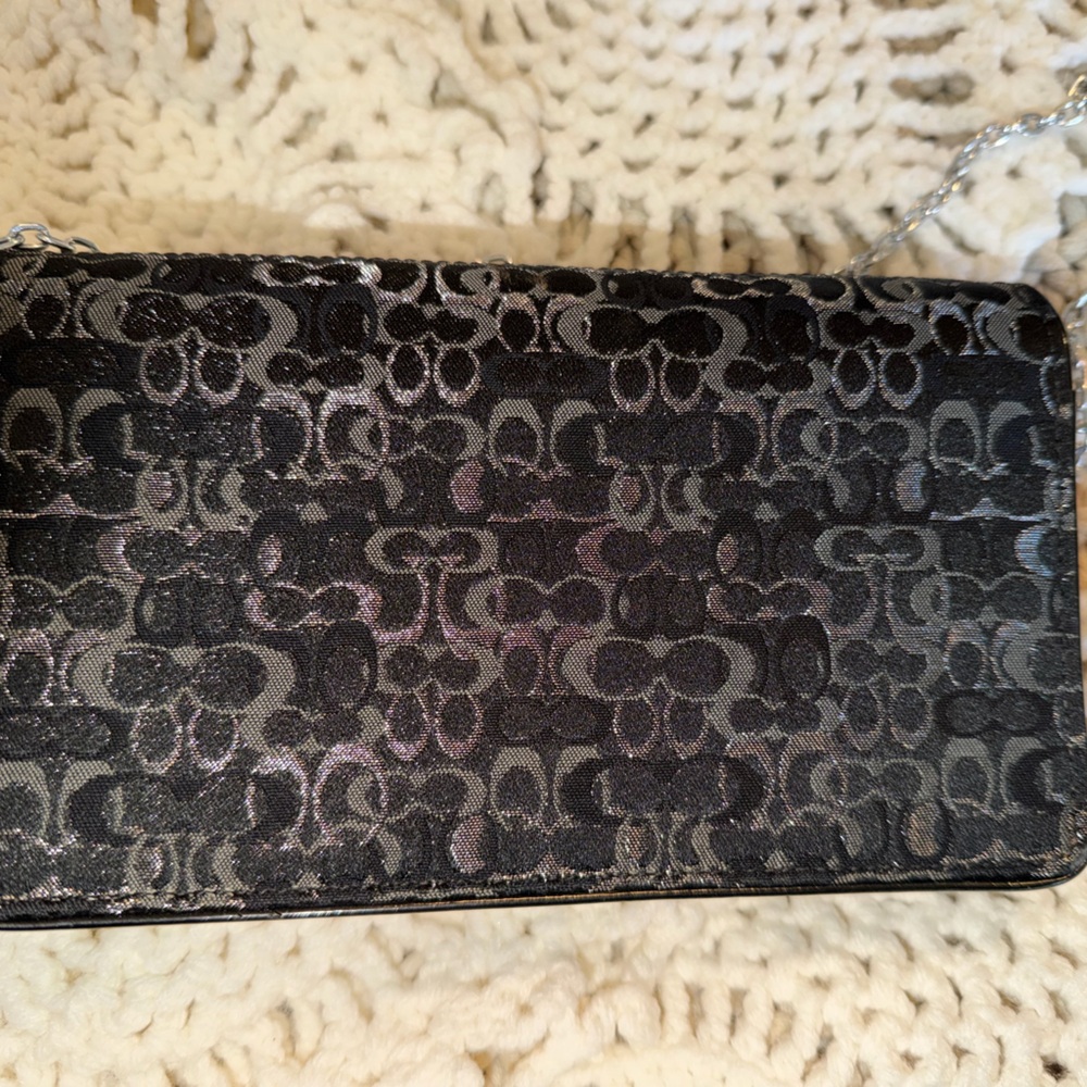 Vintage Coach Black & Silver Evening Bag/Clutch - Picture 9 of 11